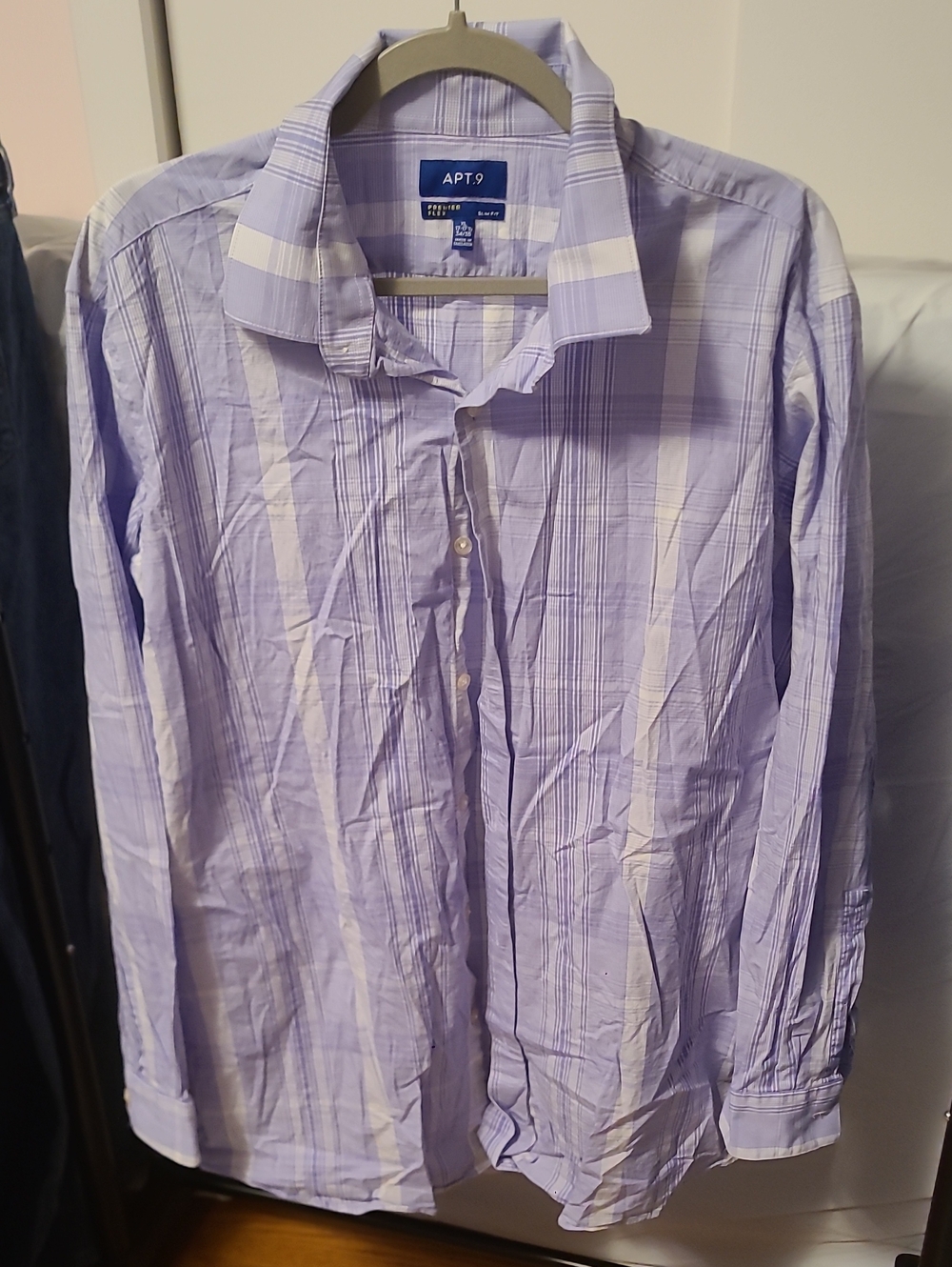 Apt. 9 Light Purple Plaid Men's Dress Shirt